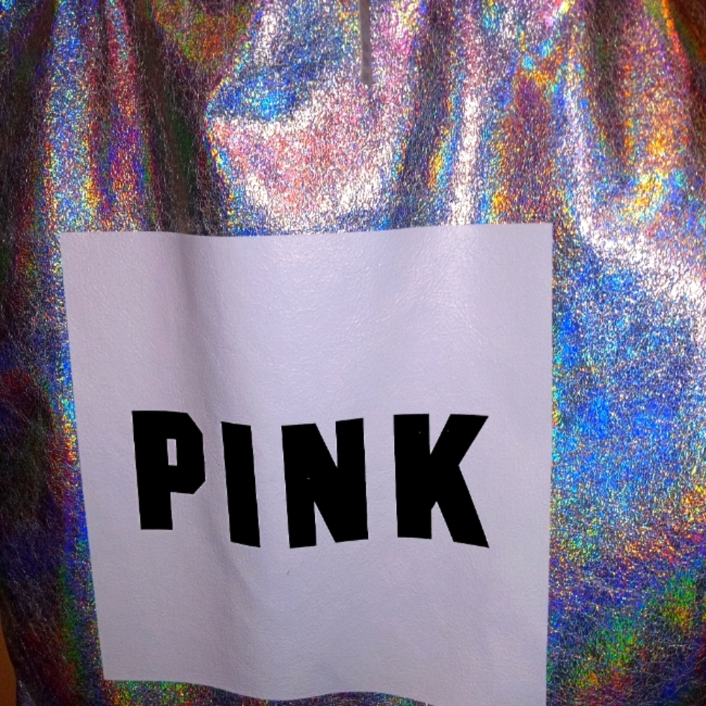 Victoria's Secret PINK Iridescent Chrome Metallic Tote/Backpack Convertible
